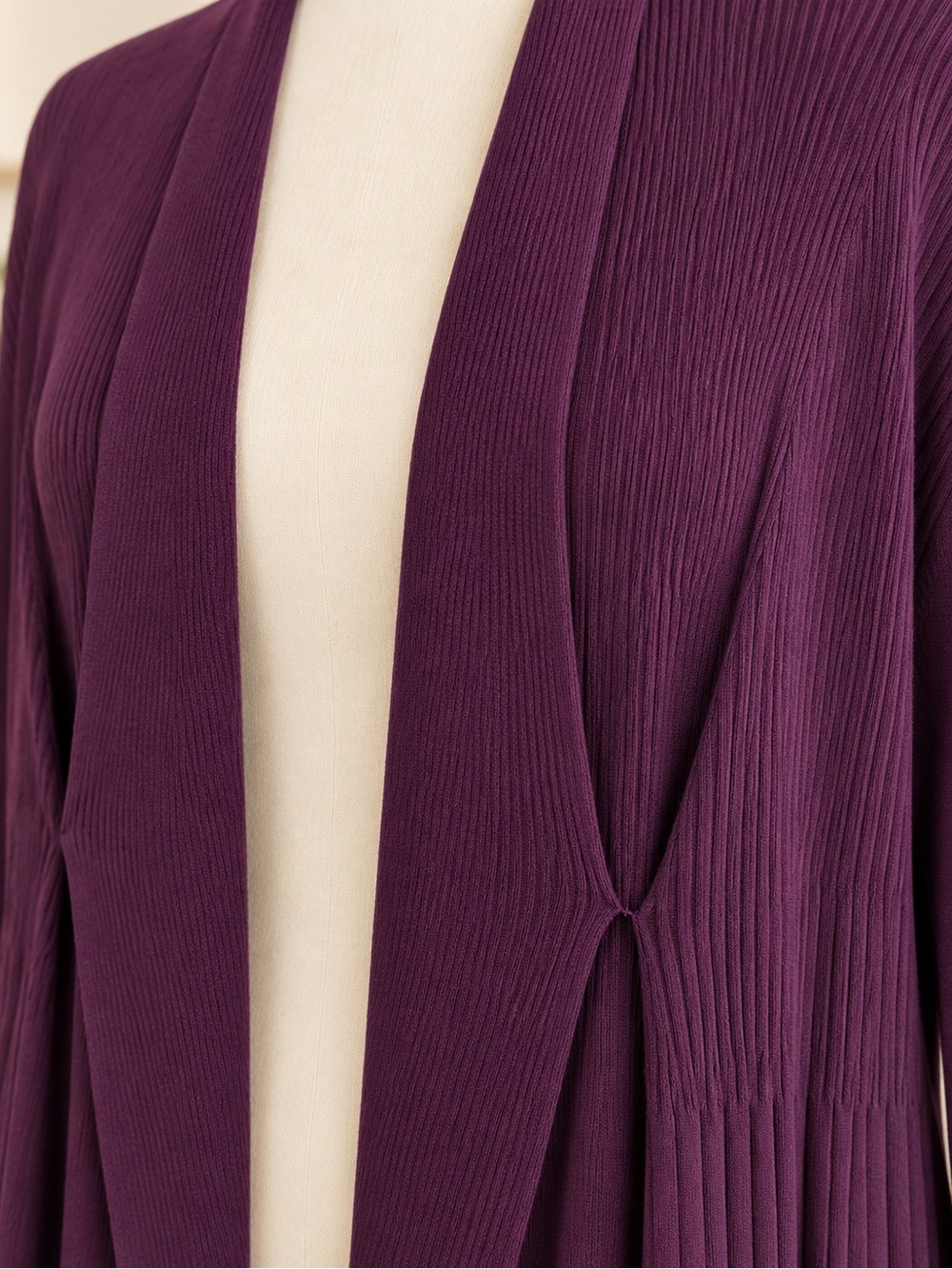 Ricki's Deep Purple Open-Front Ribbed Cardigan - Picture 4 of 5